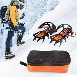 12/10 Teeth Ice Snow Grips for Boots Anti-slip Covers for Shoes Outdoor Ice Crampons Professional Stainless Steel Shoe Spikes