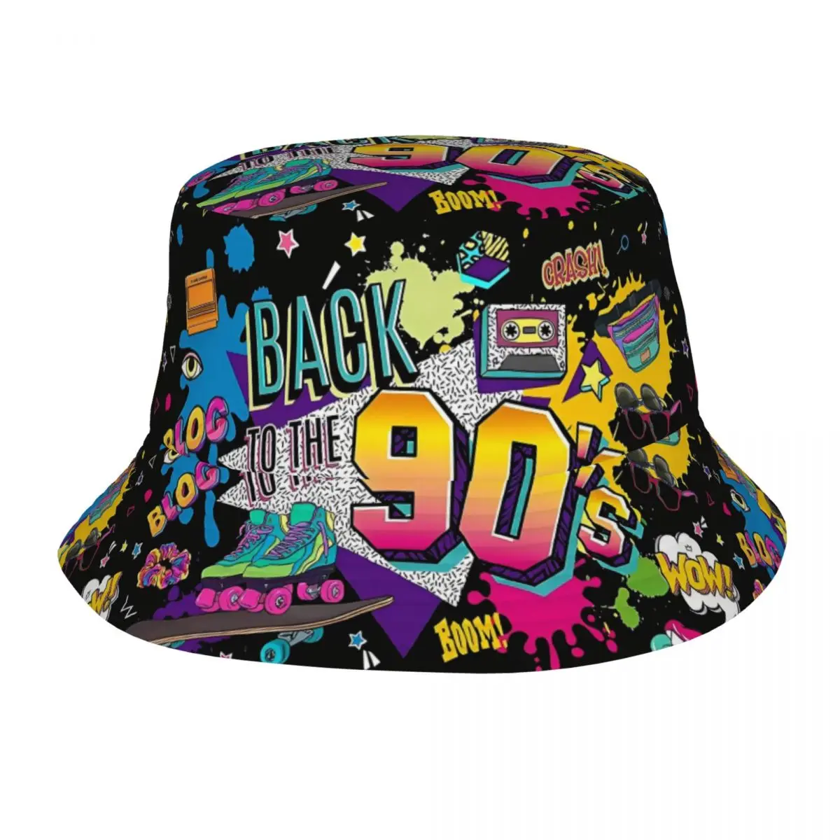 

Retro 80s 90s Bucket Hat for Women Vocation Graffiti Music Field Hat Unique Design Lightweight for Vacation Fisherman Hats Bob