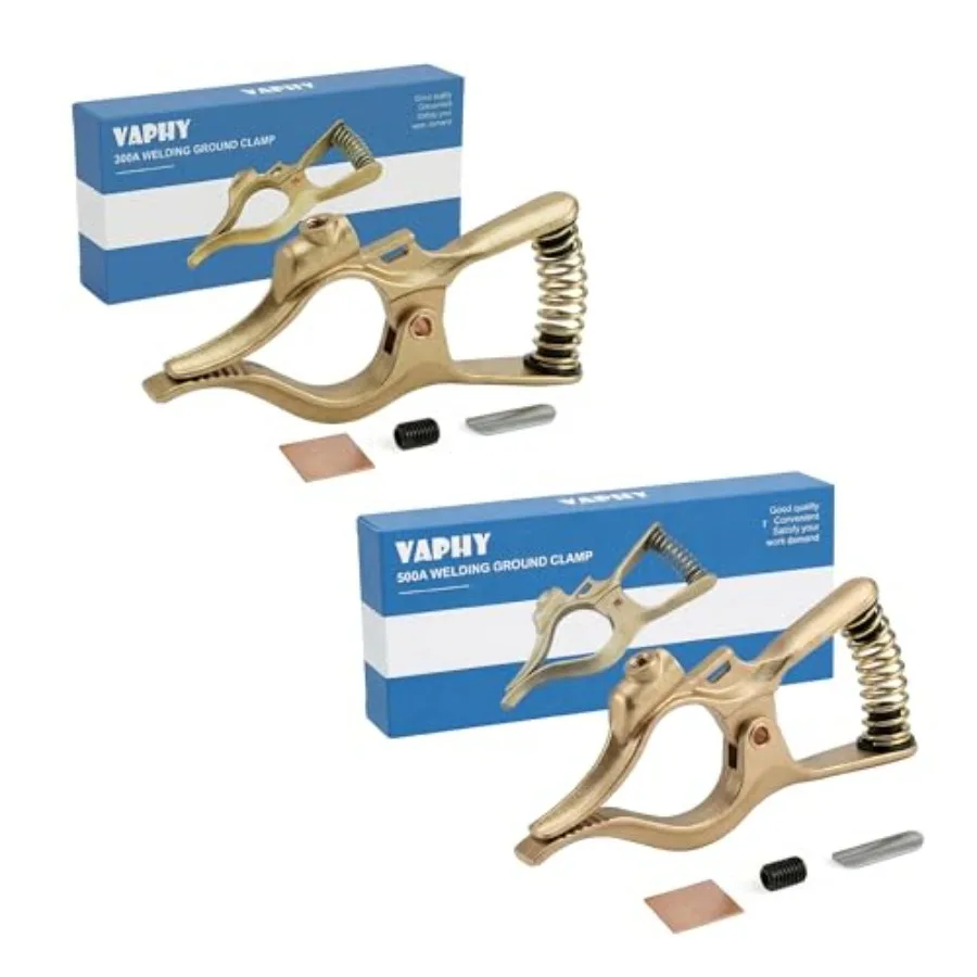 

1Pcs 500-Amp + 1Pcs 300-Amp Brass Clamp T-Style Welding Ground Earth Clamp for Tig Mig MMA Welder
