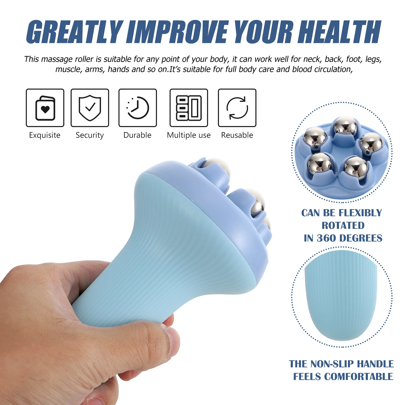 

Массажный ролик для похудения ног, легкое портативное устройство для шеи, спины, ног, облегчения мышц, расслабляющий массаж всего тела