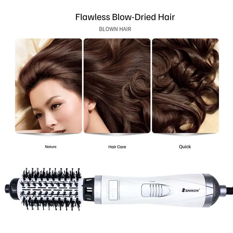 4 in 1 Rotating Hot Air Brush Spin Hair Dryer Styler Automatic Blow Dryer Brush for Easy Styling Salon Home Use