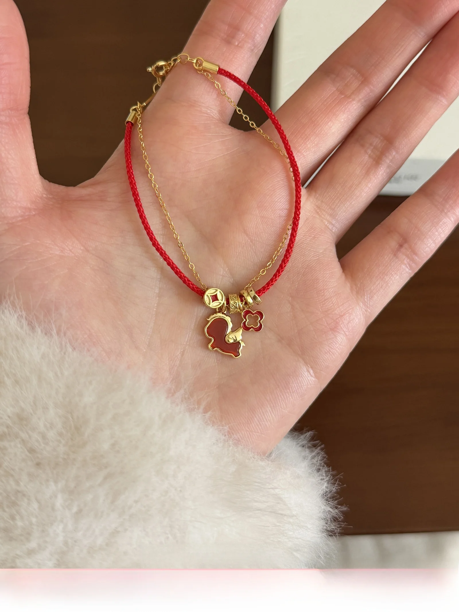 double-layer-pure-silver-red-pegasus-rope-bracelet-suzyacc-kr-fashionable-white-enhancing-year-jewelry-accessory