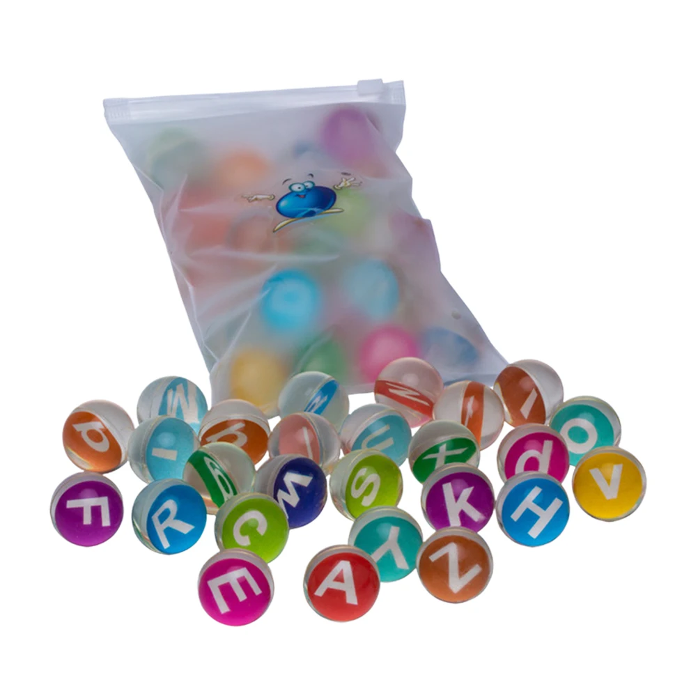 

1 set Bouncy Ball Kids Balls Rubber Jumping Balls for Kids Party Toy Letter Safe Educational Gift