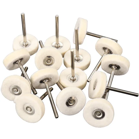 1/5/10/20/50Pcs 1" Wool Felt Mini Polishing Brush Wheel Grinding Sanding Head Abrasive Buffing 3mm Shank Cotton For Dremel Tools