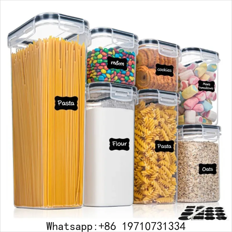 

Kitchen 7pcs Food Containers Set BPA Free Plastic Airtight Storage Box With 10stickers and Pen