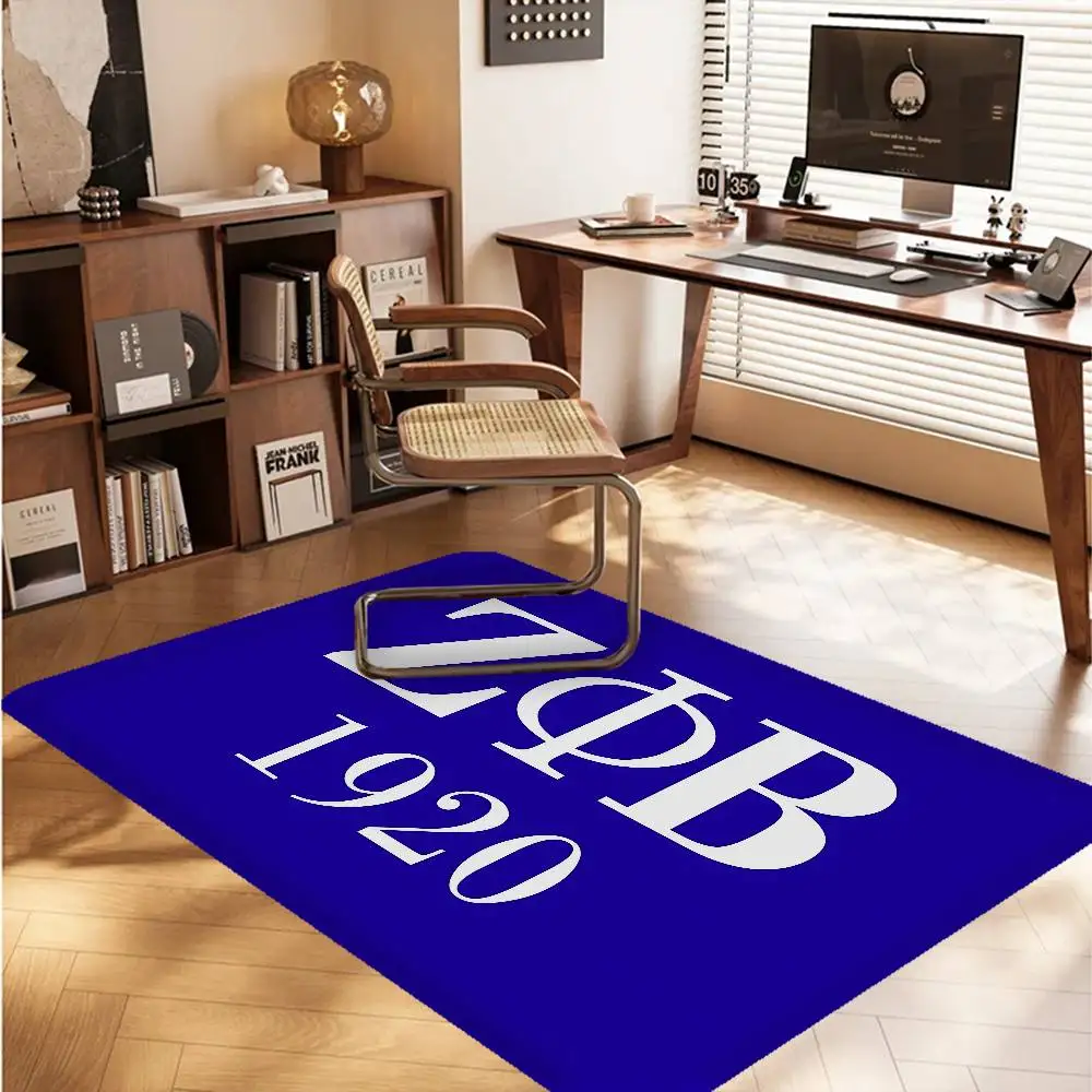 Zeta Phi Beta Sorority Alfombra más barata antideslizante moderna sala de estar balcón impreso alfombrillas de noche
