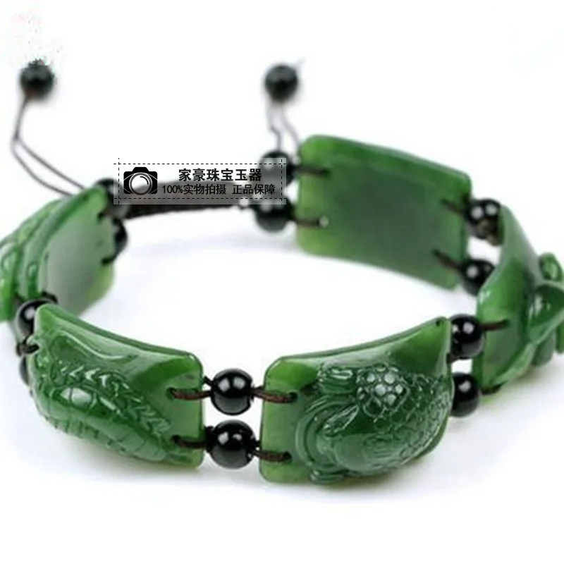 Hetian Jade Poison Five Blessing Bracelet Domineering Men