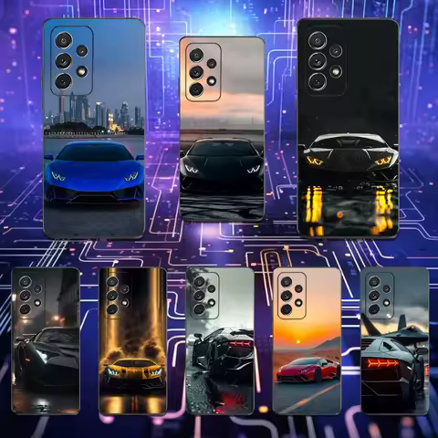 Cool L-Lamborghini-ES Car Phone Case For Samsung S25,S24,S23,S22,S21,S20,S10,Ultra,Plus,Lite,FE,Soft Silicone Black Cover