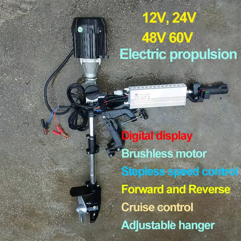 12V/48V 800W Electric Outboard Motor Propeller Fishing Inflatable Boat Motor Engine Thrust Portable Boat Outer Engine Propeller