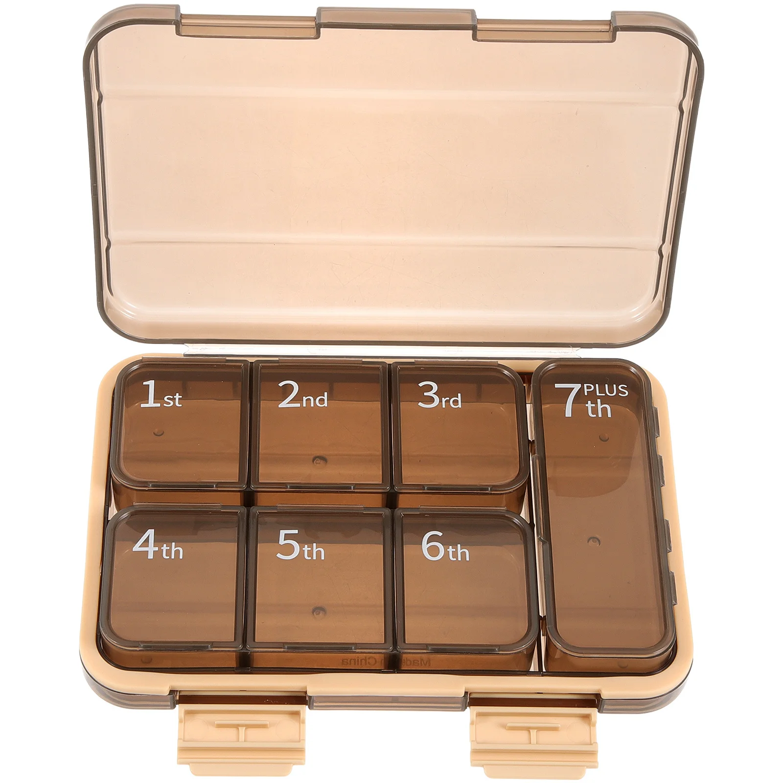 

Мини-еженедельный портативный органайзер для лекарств, коробка для таблеток, компактный карманный чехол для хранения, дорожный держатель для лекарств, прочный замок