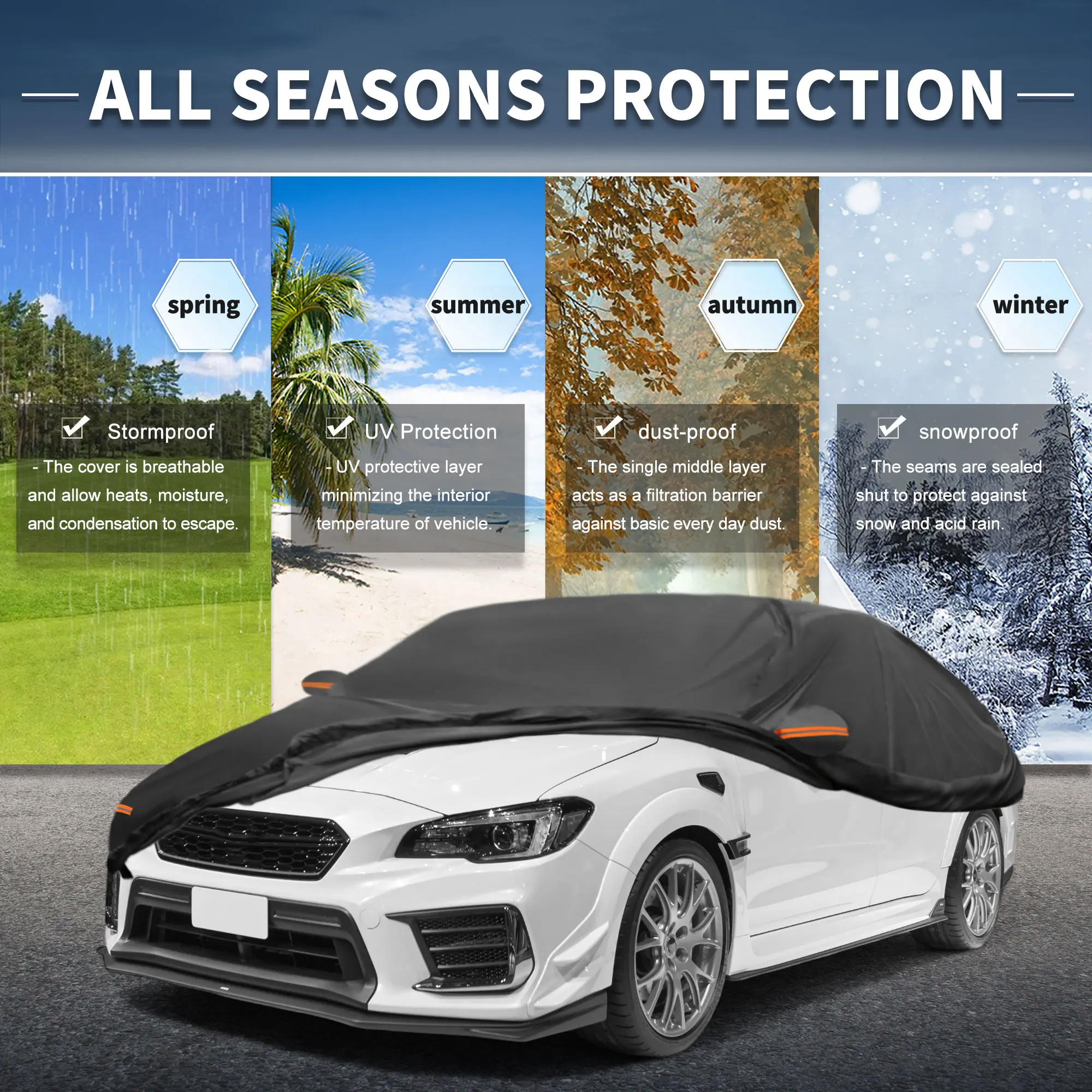 

Автомобильный чехол Uxcell с левой боковой молнией, алюминиевая пленка для Subaru Wrx Sedan