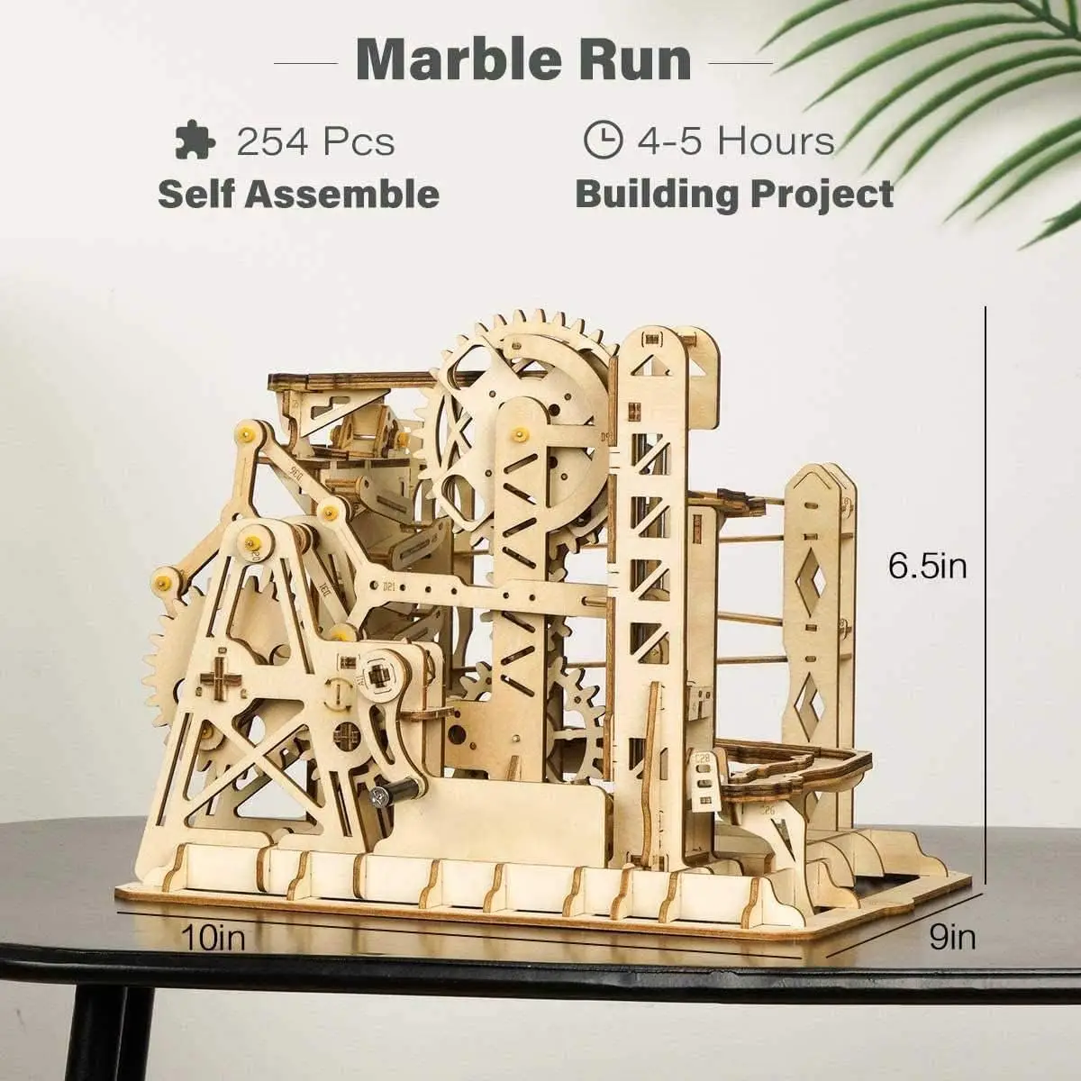 Robotime Rokr DIY 3D Wood Puzzle Marble Run Game Wooden Gear Drive Model Building Kits Toy for Children