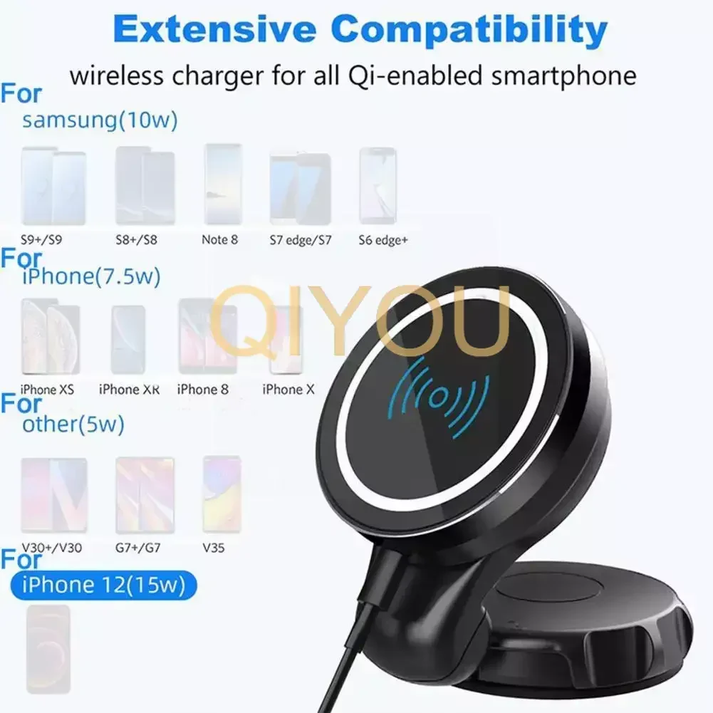 15w Magnetic Car Wireless Charger Qi Fast Charging Mount Air Vent Phone Stand For Iphones 12 Promax 12mini Car Holder Produ Q2J9