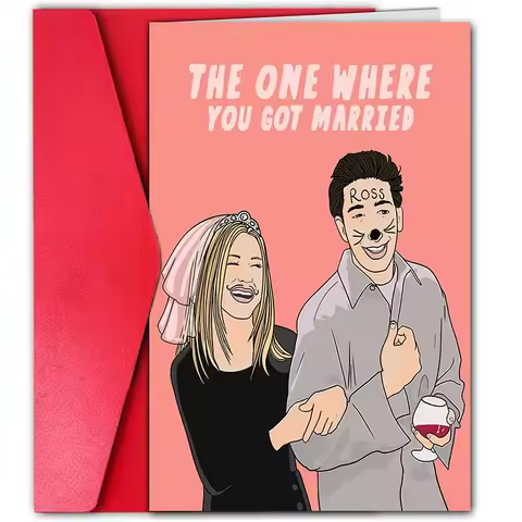 1pc, Friends Wedding Card, Funny Engagement Card, Congratulations.