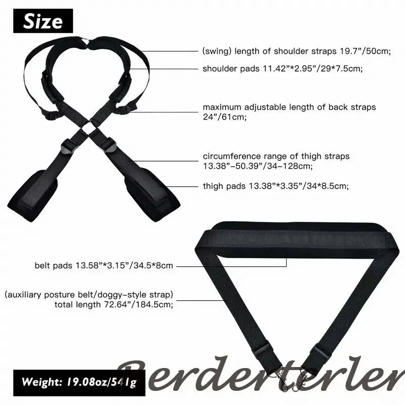 مجموعة Love Swing مع ضبط النفس مع حزام دعم الخصر قابل للتعديل لألعاب الجسم للزوجين #5