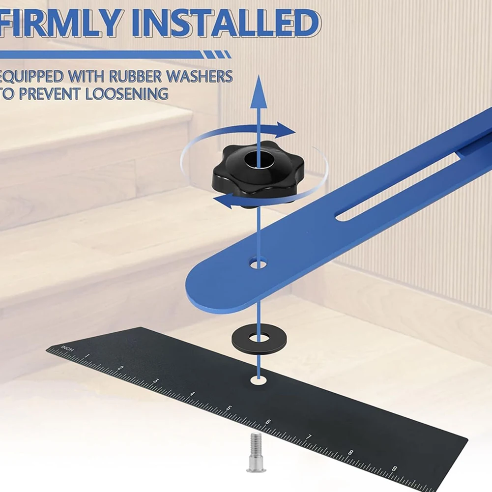 

For Deck Floors Stair Template Tool Measuring Tool Jig 25.4*5.23 10*2.06in Aluminum Alloy Material Effortless Installation