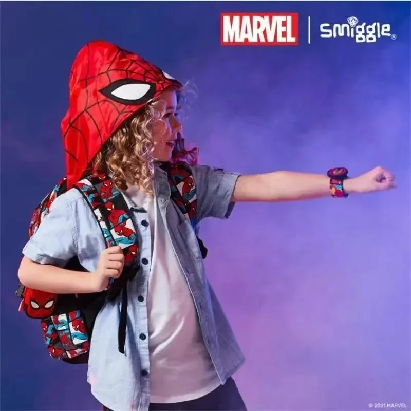 Marvel Smiggle Film Cartoon Spider Man Hat Backpack High Capacity Student Schoolbag Leisure Burden-Reducing Movie Arounding Gift