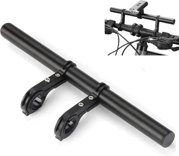 Extensor de guidão de bicicleta em liga de alumínio, suporte para lanterna e celular, equipamento de ciclismo
