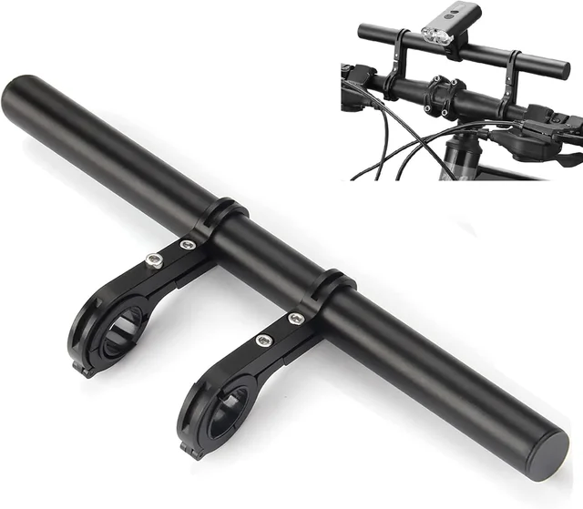 Extensor de guidão de bicicleta em liga de alumínio, suporte para lanterna e celular, equipamento de ciclismo