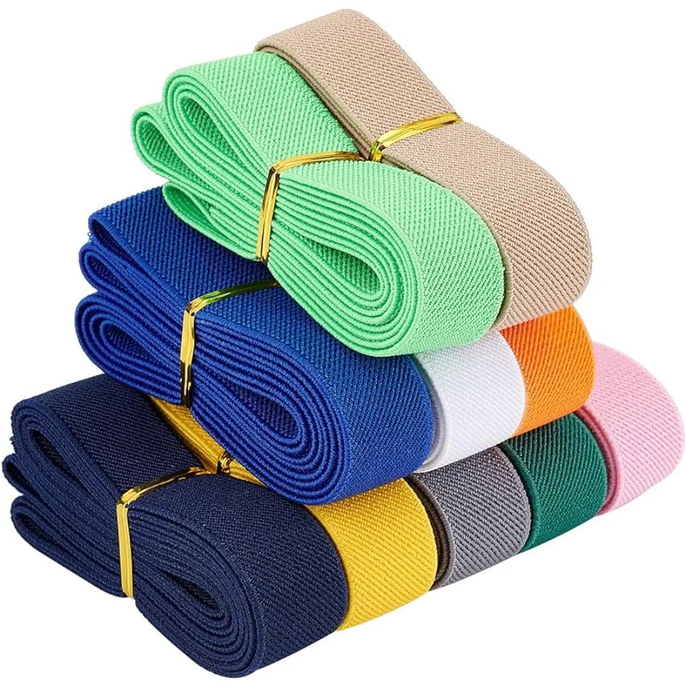 

1" 10 Colors Elastic Twill Ribbon 20 Yards Flat Stretch Webbing Band Trim for Waistband Skirt Headband Garment Sewing Accessorie