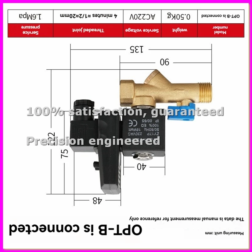 

Электронный дренажный клапан для осушителей фильтров воздушных компрессоров, ресиверов, охладителей, сепараторов, электромеханический клапан, A-A50M