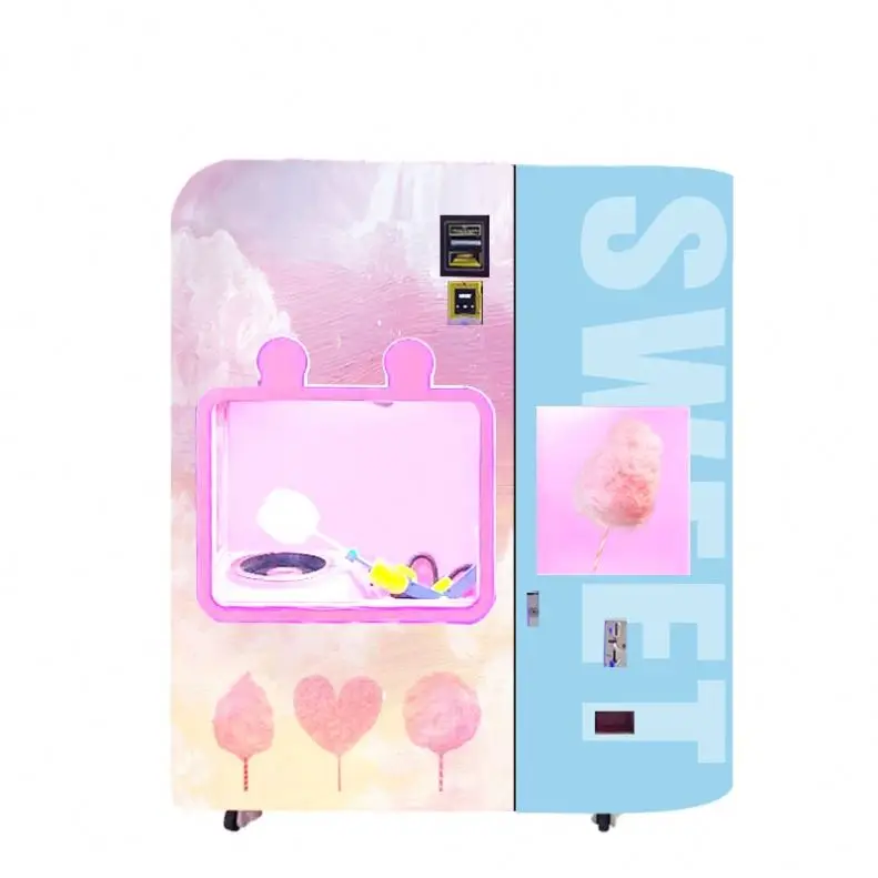 Cotton Candy Crazye Unattended Commercial Automatic Vending Machine New Sale Multi-Flavors Flower Rubber Material