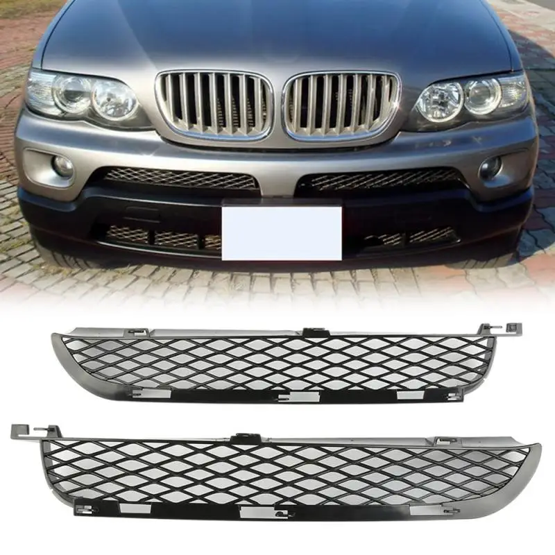 A Pair Of Front Bumper Lower Grilles For BMW X5 E53 2003-2006 Facelift Racing Grills Exterior Replacement Parts Accessories Auto