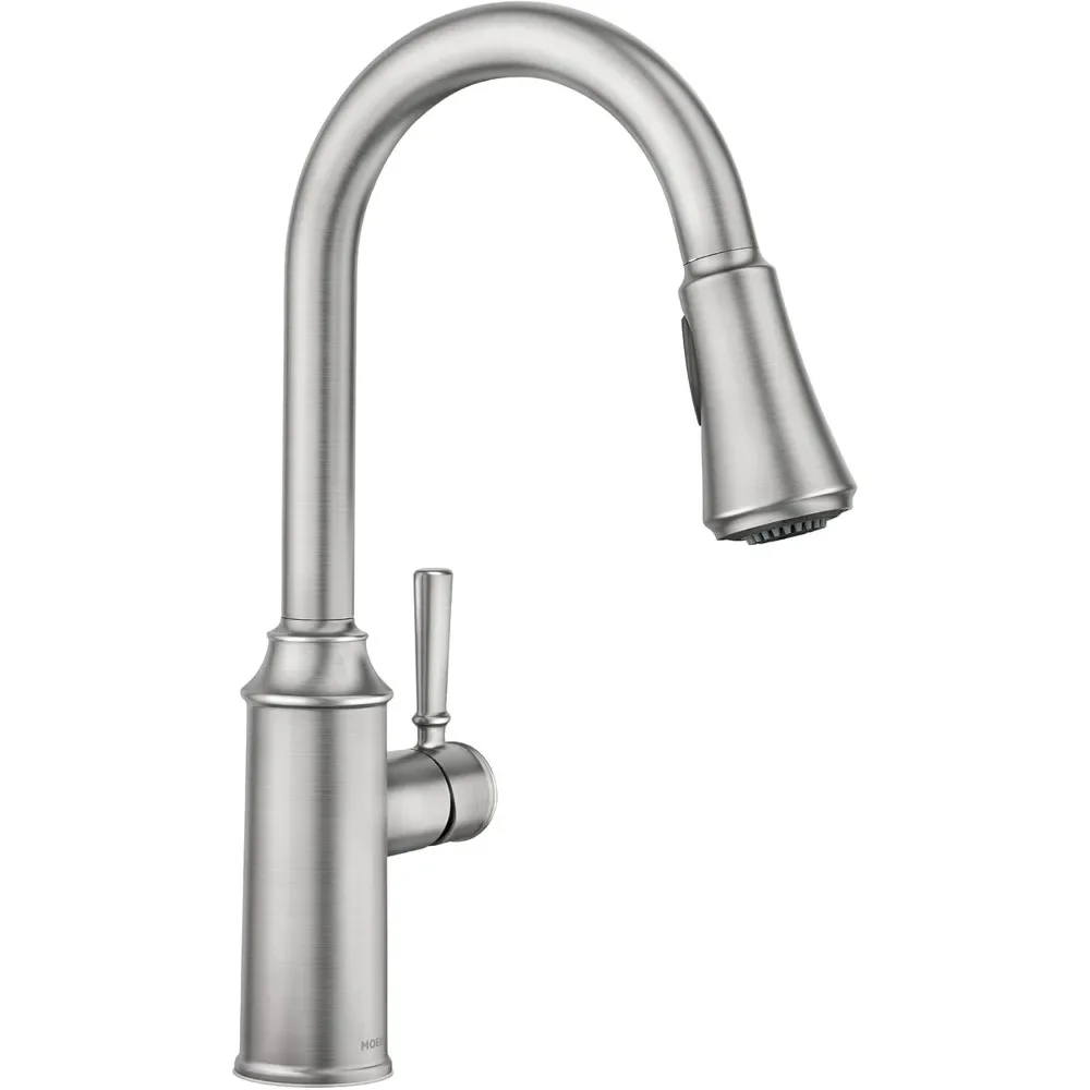 

Spot Resist Stainless One-Handle High Arc Kitchen Faucet with Power Boost and Pull Down Sprayer