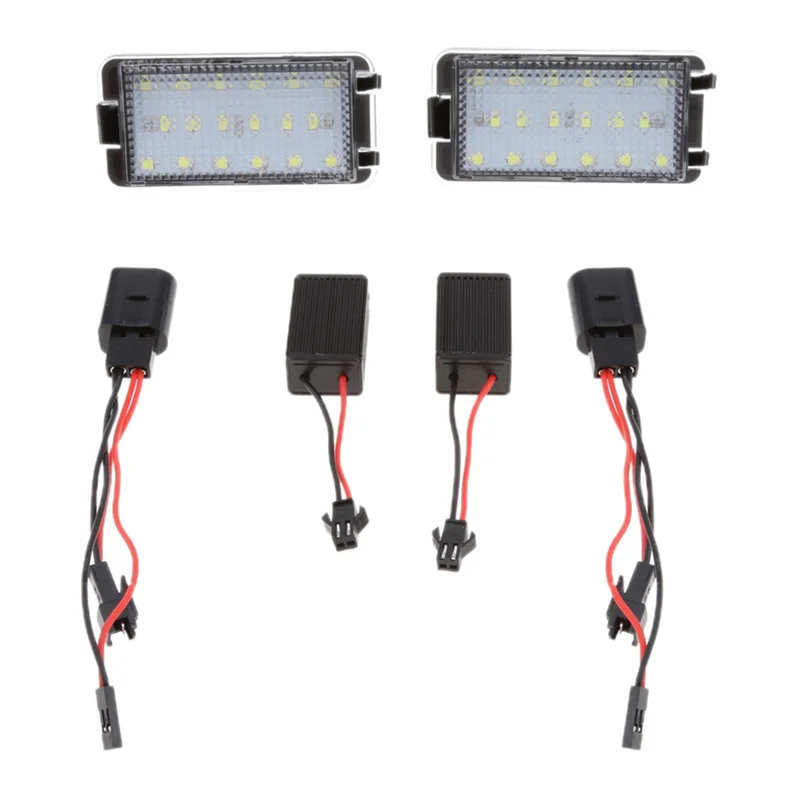 

NEW-For Seat Altea 2005-2009 Arosa Cordoba 6K 6L Leon 1M Toledo 5P Ibiza 6L 2PCS Car License Plate Light Number Plate Lamp