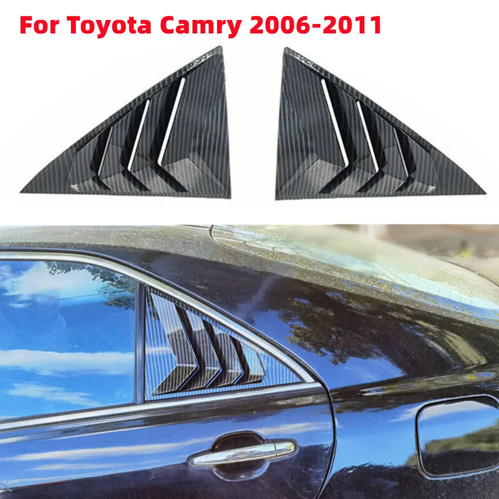 

For Toyota Camry Sedan 2006-2011 Car Rear Louver Window Side Shutter Cover Trim Sticker Vent Scoop ABS Carbon Fiber Accessories