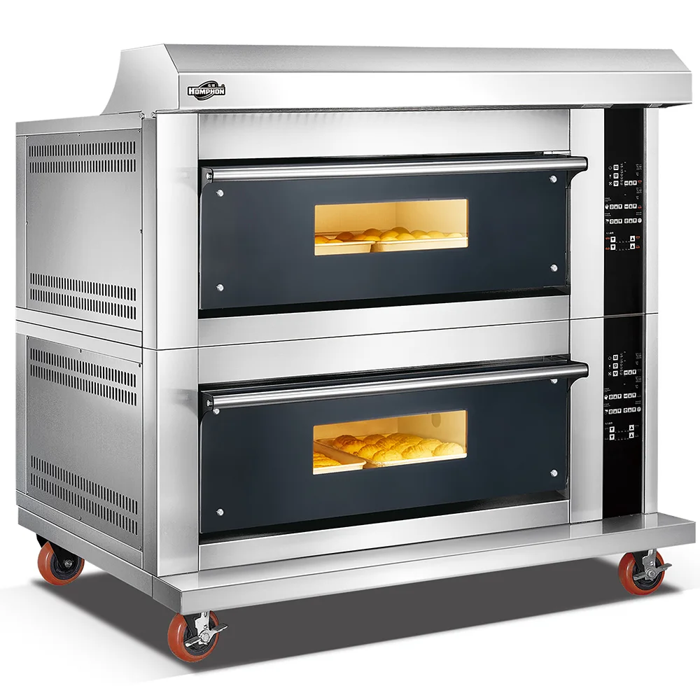 &A*Commercial Electric Deck Oven Stainless Steel Bakery Equipment Digital Control Freestanding 10800W Tempered Glass Door