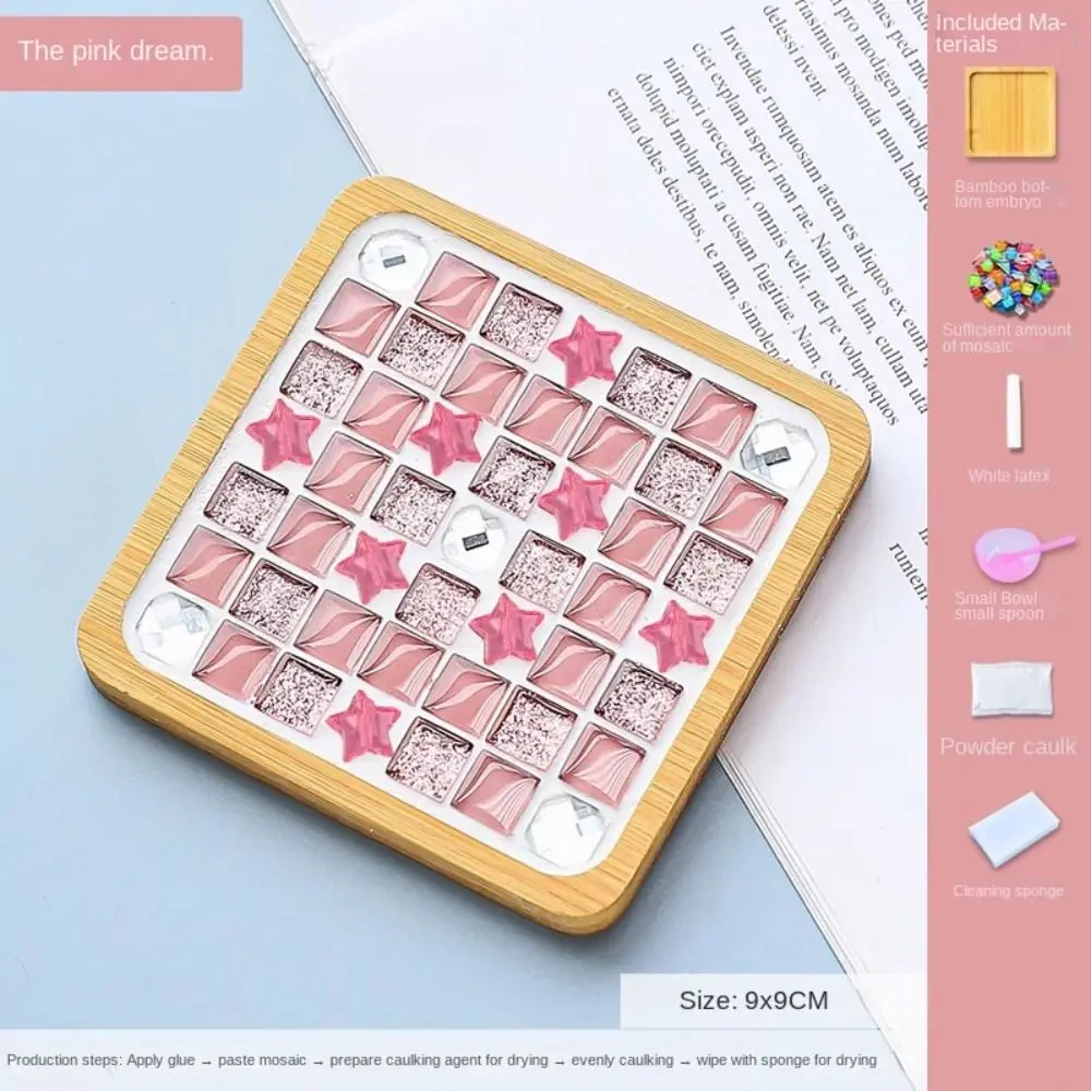 Tapete para tazas con mosaico de actividades entre padres e hijos, paquete de Material DIY hecho a sí mismo, tapete para tazas con mosaico, Material de posavasos para desarrollo intelectual