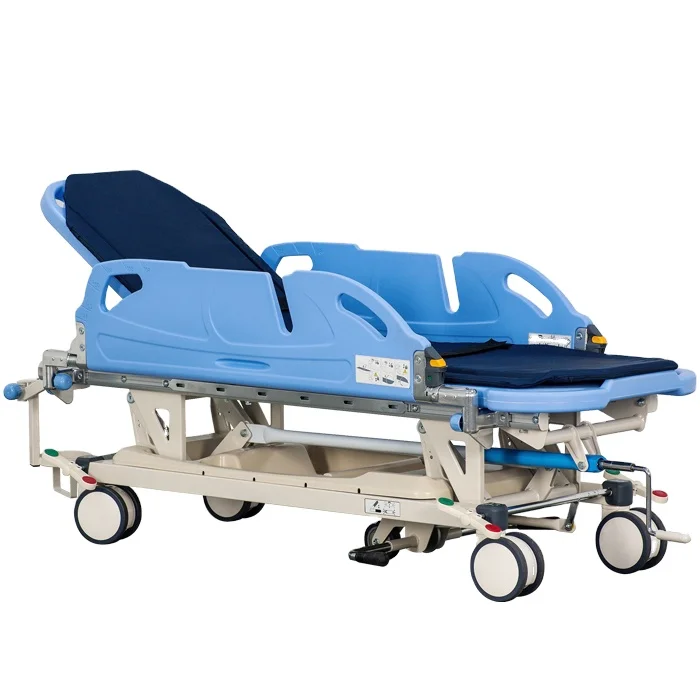

06 Hospital Emergency Patient Transfer Stretcher Trolley Two-Function ABS Steel Metal Plastic Aluminium Components