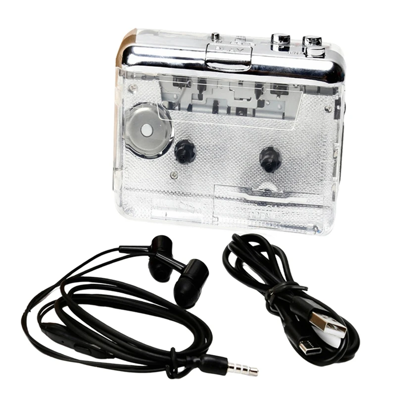 Fully Transparent Shell Cassette To MP3 Type-C Interface Walkman