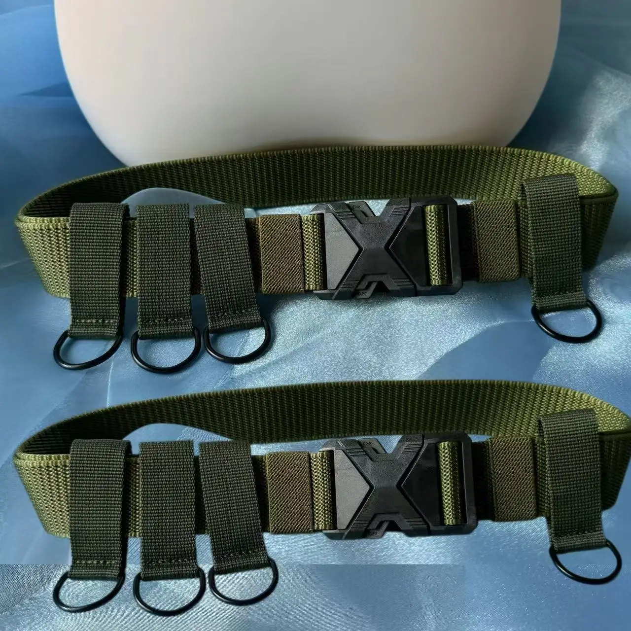 

2PCS Extra Long Tactical Belt for 400lbs+ Men, Heavy Duty Tactical Webbing with D-Rings longest tactical belt available for work