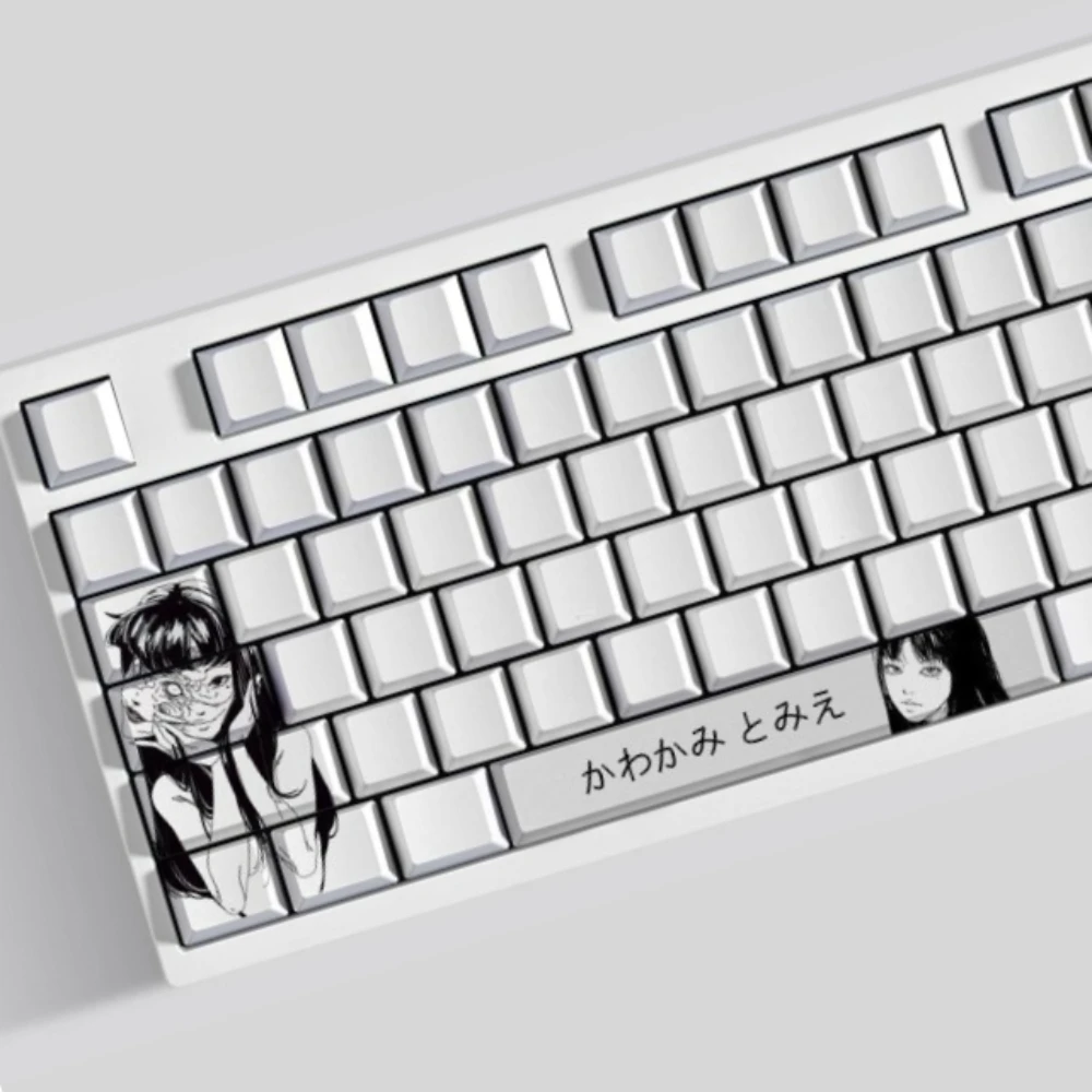 MAIMOOO – nakładki na klawisze z motywem manga, postać Kawakami Tomie, 5/7 klawiszy, profil Cherry, japońskie anime horror, nakładki PBT, personalizowane nakładki na klawisze do klawiatury mechanicznej. — zdjęcie produktu 4