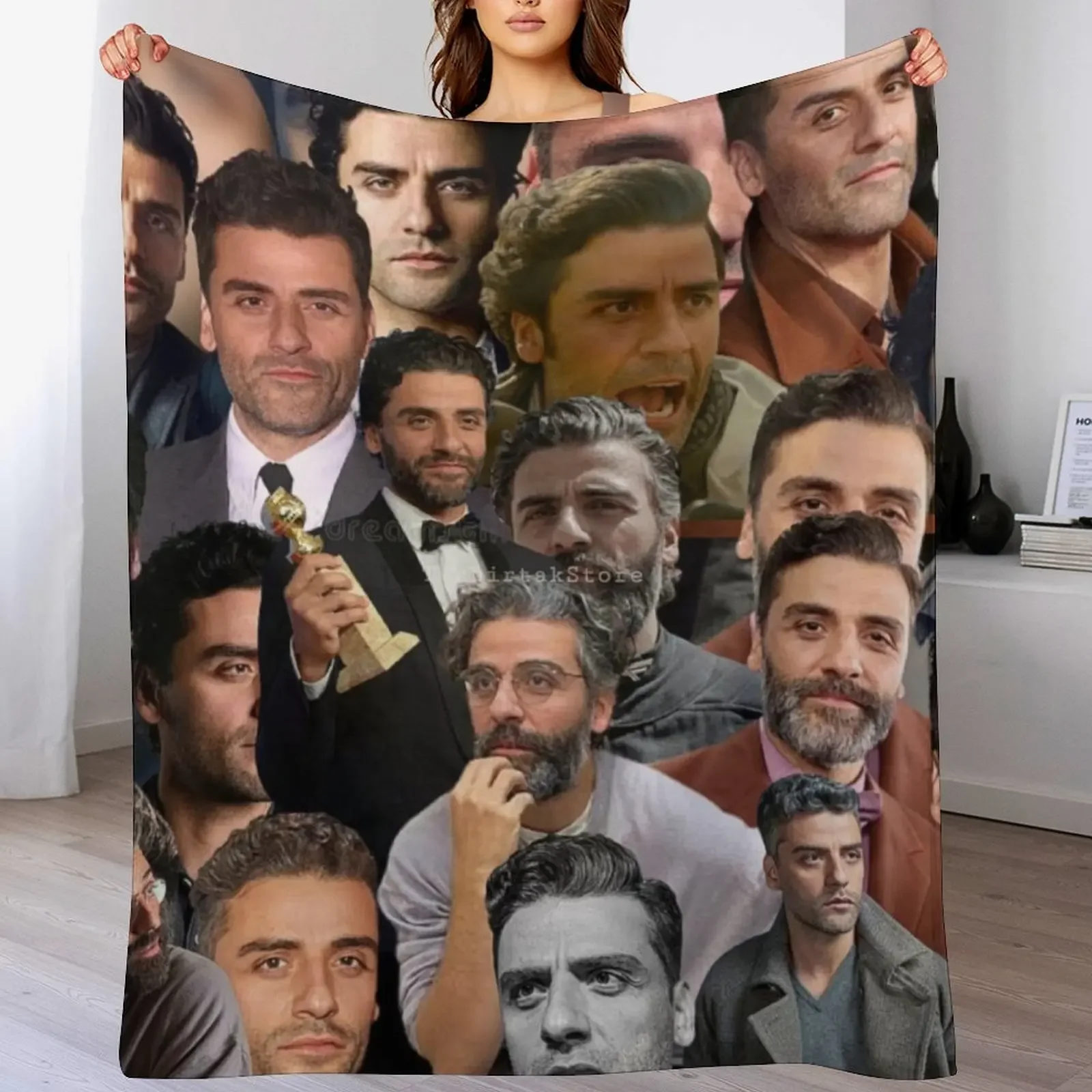 oscar isaac photo collage Throw Blanket Soft Comfort Blanket for Reading Watching TV