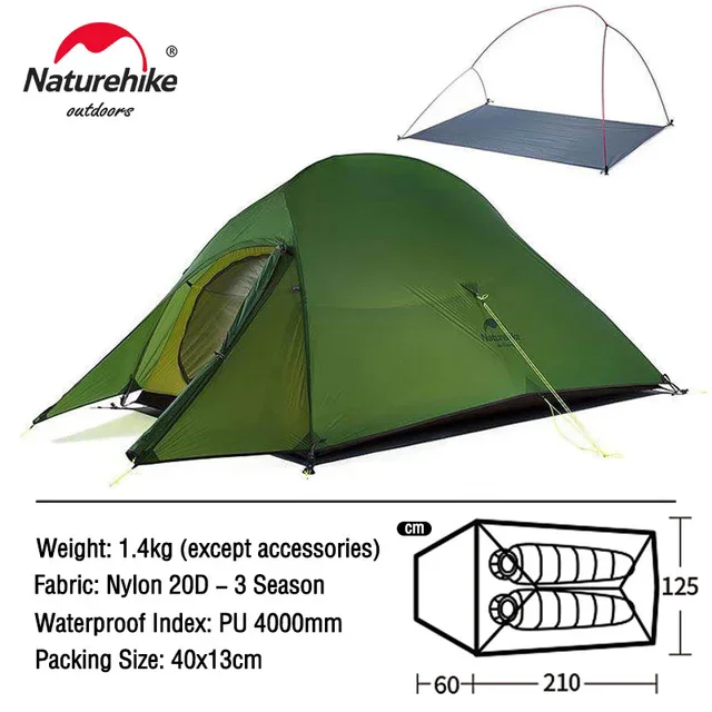 Naturehike Cloud Up 2 Outdoor Camping Tent Ultralight 2 Persons Hiking Tent