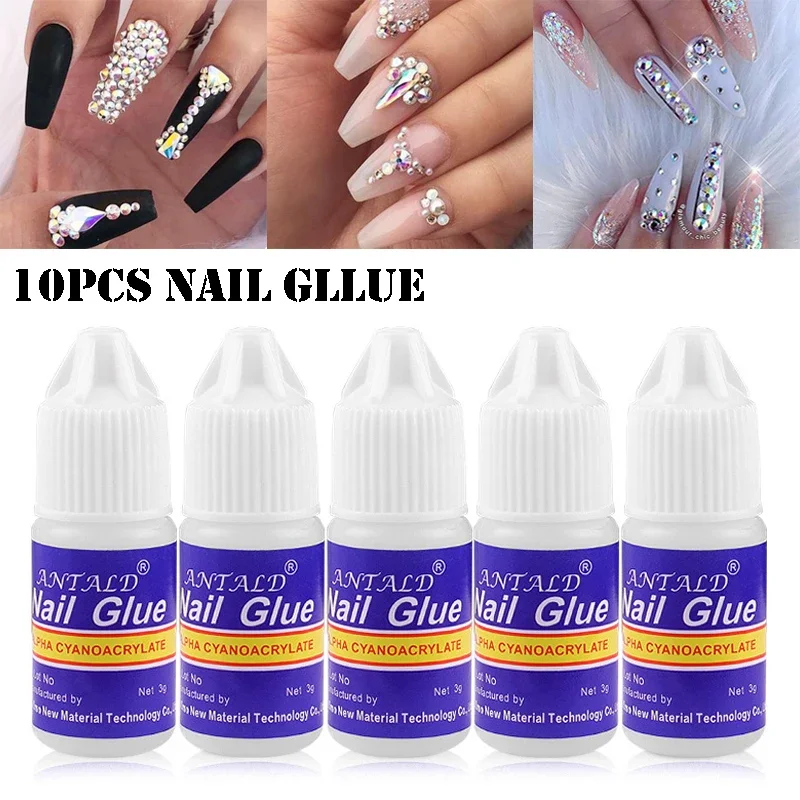 10/5 Stks/set Nail Art Steentjes Zelfklevende Lijm Acryl Valse Nagelverlenging Lijm Snel Droog Kleverige Edelstenen Decoraties Lijm Manicure