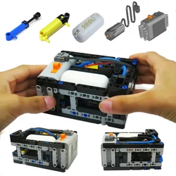 MOC Pneumatics Automatic Compact Motorized Compressor Pressure Switch with Auto-valve Bricks Model DIY Building Blocks Toys Gift