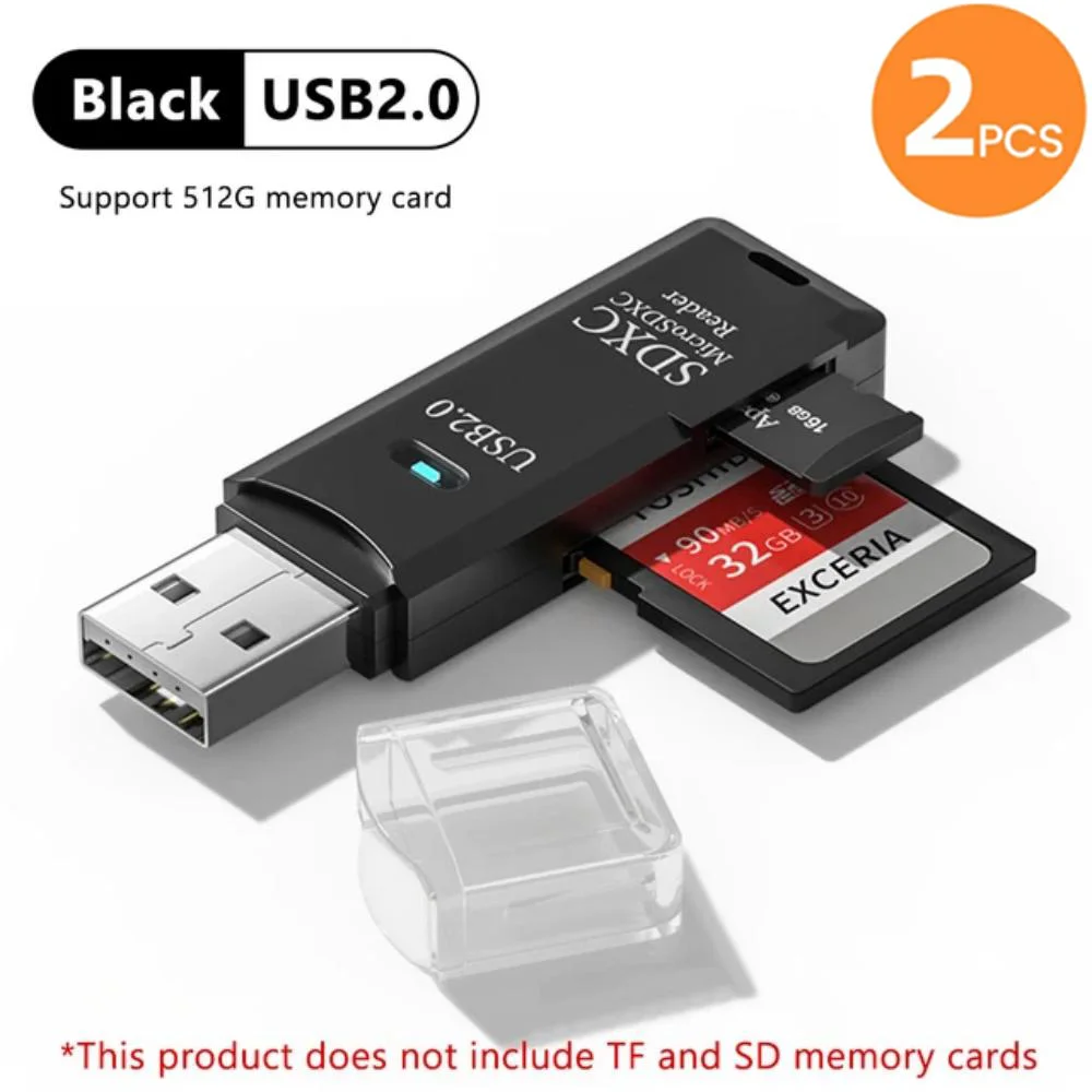 2-in-1 multifunctionele USB 3.0-kaartlezerMicro SD TFMemoryCardReaderUSBFlashDrive-kaartlezerAdapter voor pc-laptops Accessoires