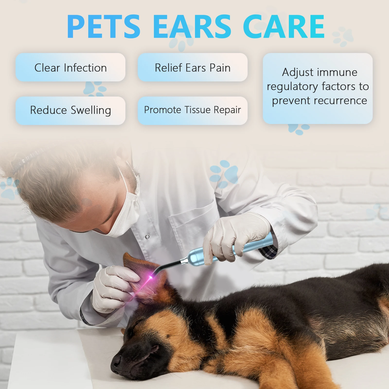 Cold Laser Therapy for Dogs Ear Infection Treatment Red Light Therapy for Cat Joint Arthritis Pain Relief UV Black Light for Pet