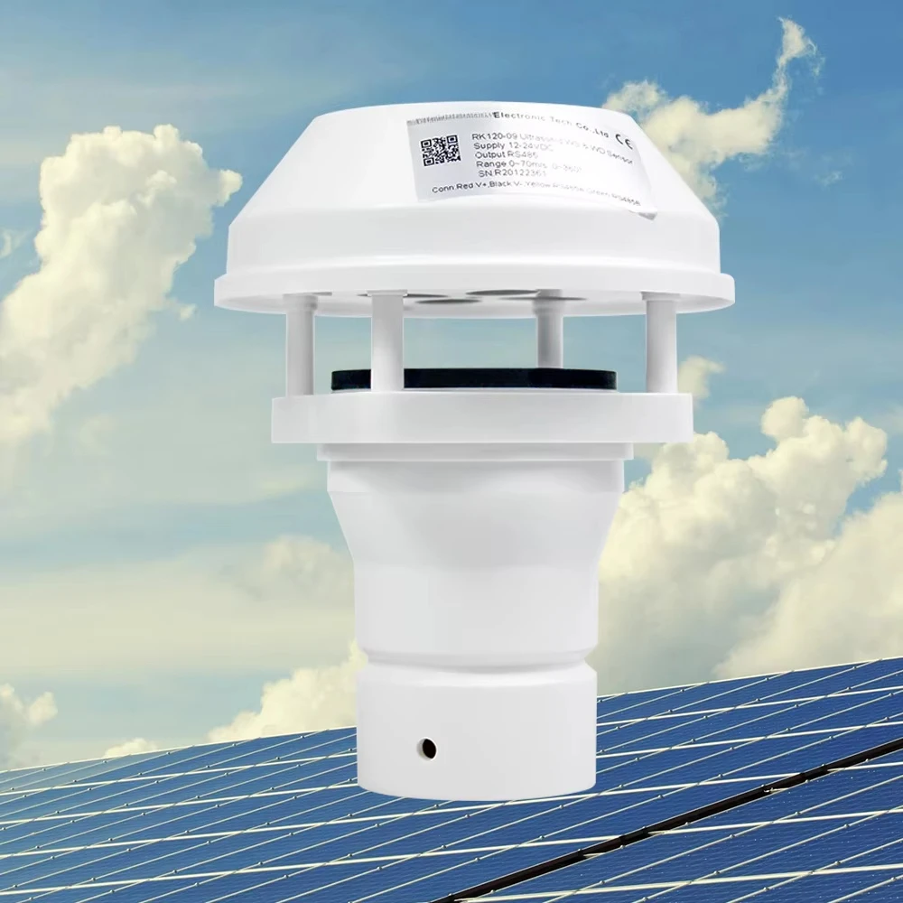 RK120-09 High Accuracy Ultrasonic Wind Sensor ±3% Speed ±3° Direction IP65 for Wind Farm Resource Assessment Monitoring