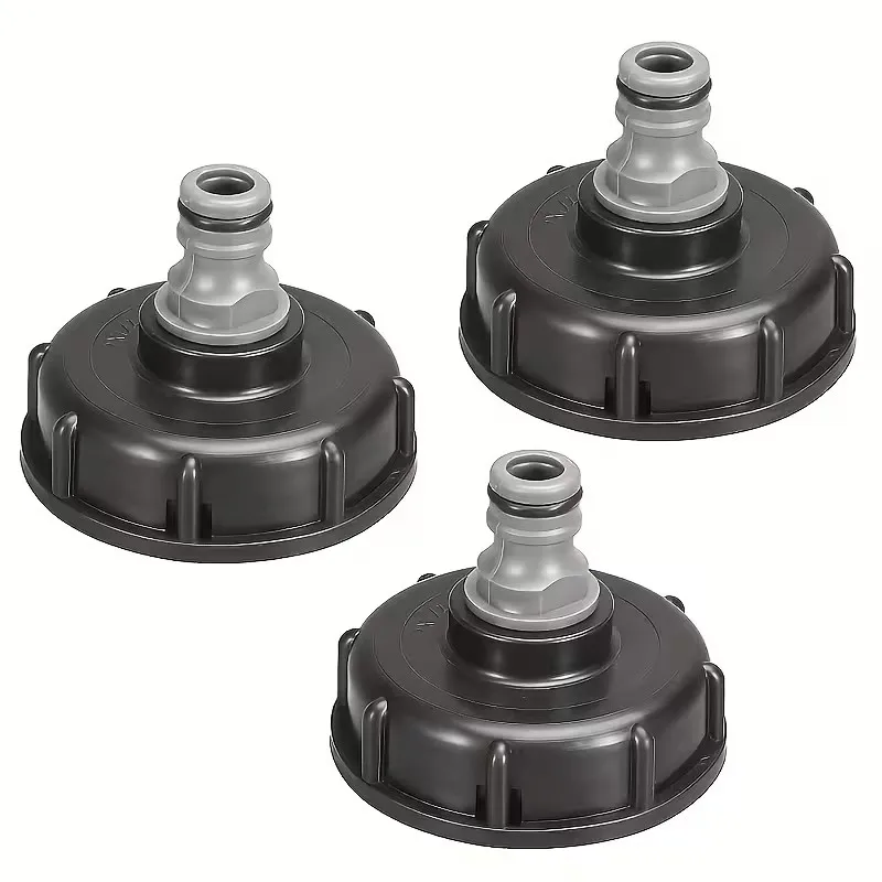 

2pcs IBC Tote Bucket Quick-Connect Plug Kit – Leak-Proof Dome Cap & Threaded Nipple, for Liquid Transfer