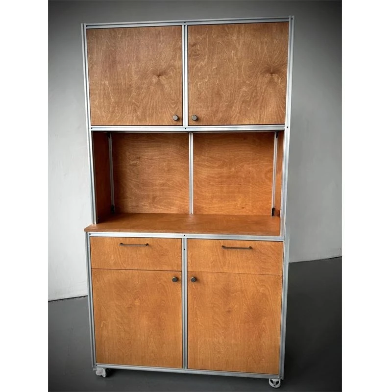 

Medieval style mobile tea cabinet coffee cabinet aluminum profile marine plate drawer cabinet locker tea table display side