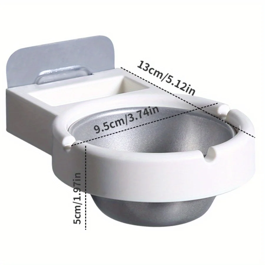 1PC  Portable Ashtray Wall Stainless Steel Pocket Smoke Holders Storage Cup for Toilet Home Office Cigarette Case for Smoker