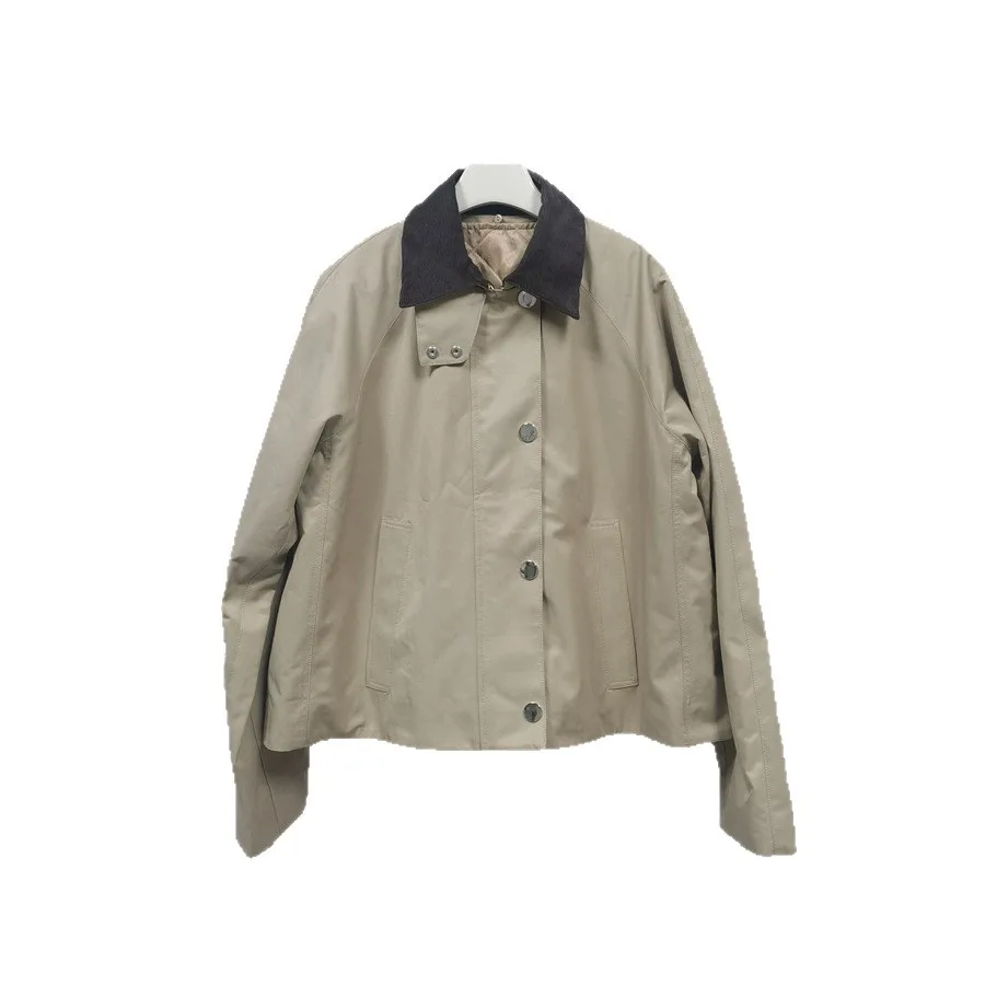 【Gift Free】2025 Autumn Winter French Niche Old Money Contrast Collar Drop Shoulder Trench Coat Women Detachable Liner Outerwear