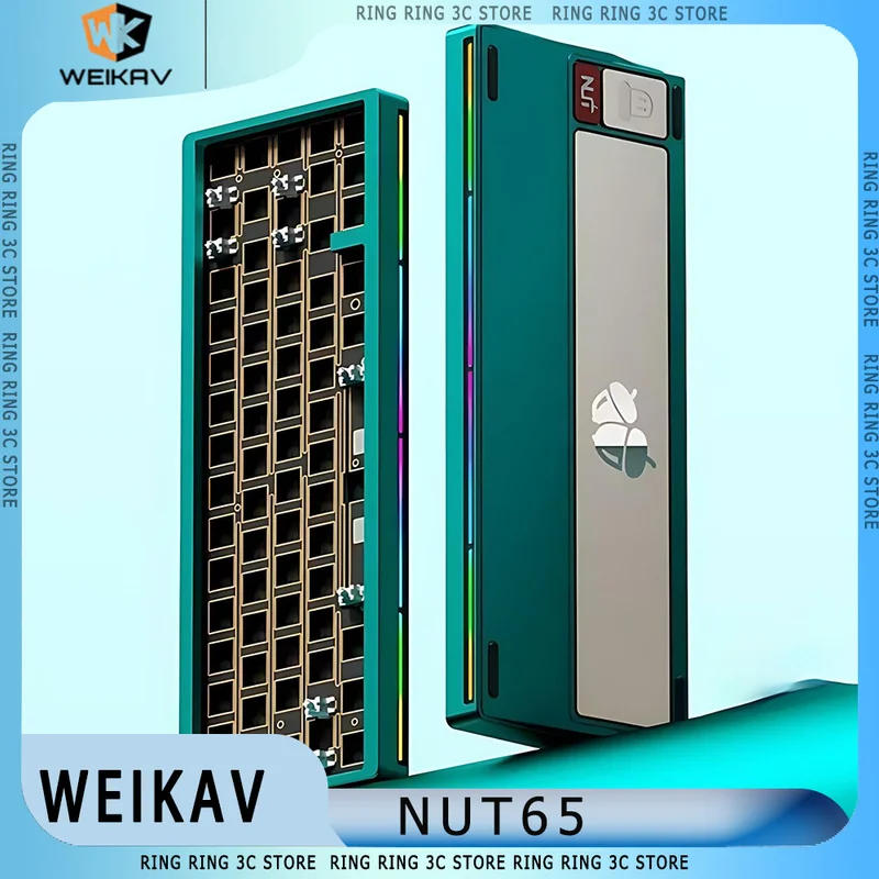 

Weikav NUT65 Mechanical Keyboard Kit Three Mode 67 Key Aluminum Dual Gasket Structure 6000mAh kit E-sports keyboards Original