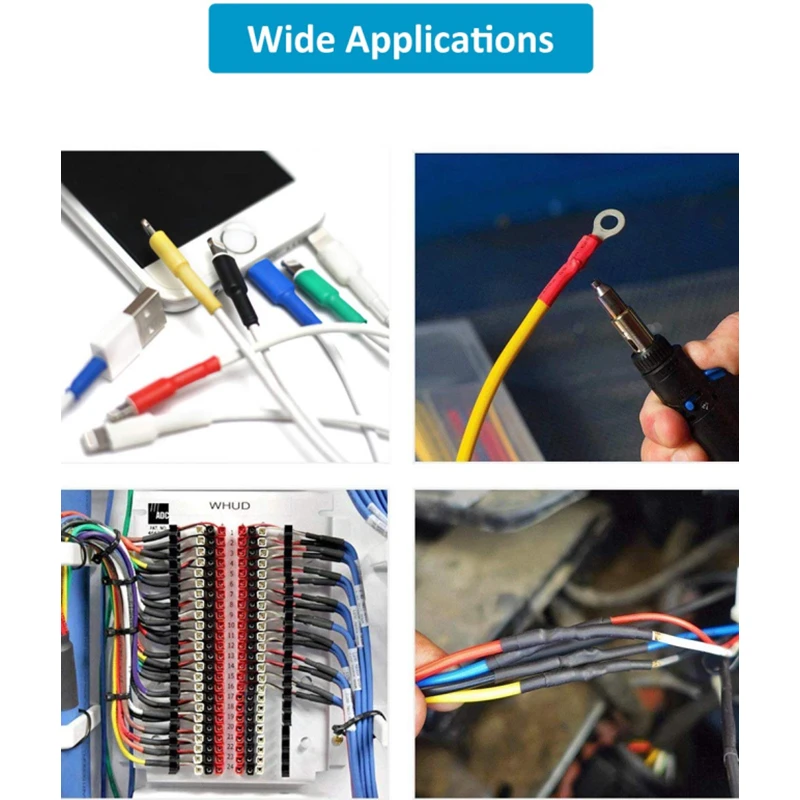 Novo 127-800 pces tubo termo retrátil termoresistente tubo termo retrátil envolvendo conexão elétrica fio cabo isolamento manga