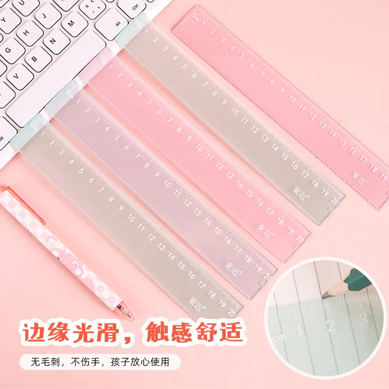 Transparent Jelly Color Ruler 20cm Plastic Rulers Kids Ruler School Stationery Supplies Straight Ruler Measuring Tool Wholesale